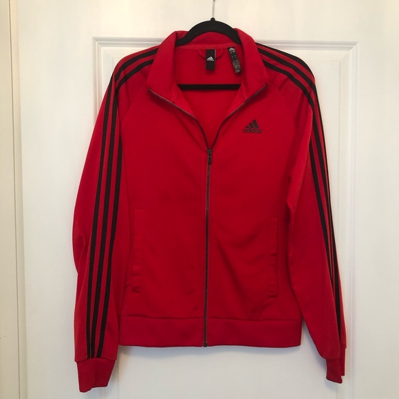 Adidas Men’s Red Track Jacket Size Small - Picture 1 of 5